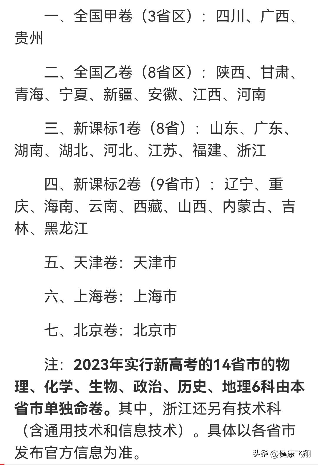2023年高考各卷使用地区、考试时间及多省份成绩、省控线情况